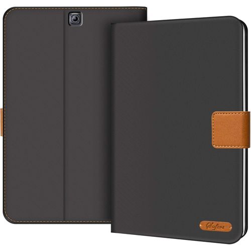 Coque Pour Samsung Galaxy Tab S2 9.7 Pouces,Housse Étui De Protection Case En Cuir Synthétique Première Qualité [T810/T815/T813/T819],Noir