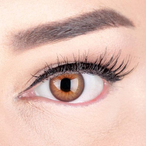 Lentilles De Couleur Marron Naturelles Colorées Très Haute Opacité Elly Hazel+Étuis À Lentilles De Contact I 1 Paire(2 Pièces) I 90 Jours I Sans Correction I 0,00 Dioptries 