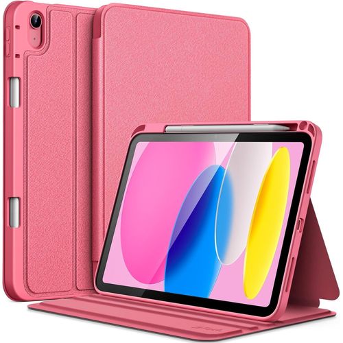Coque Pour Ipad(A16) 11ème/10ème Génération(2025/2022) Avec Porte-Stylet,Support Folio Fin Étui Housse De Protection Pour Tablette,Visualisation Multi-Angles(Rose)