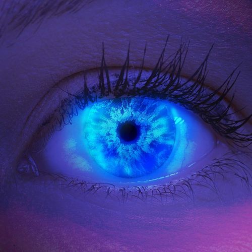 Lentilles Couleur Bleu-Vampire Ice Blue. Pour Halloween,Fantaisie,Carnaval+Étuis À Lentilles De Contact I 1 Paire(2 Pièces) I Sans Correction I 0,00 Dioptries
