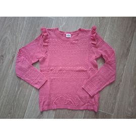 Pull Fin Fille Maille Ajourée Rose Bonbon Tape À L'oeil - 10 Ans