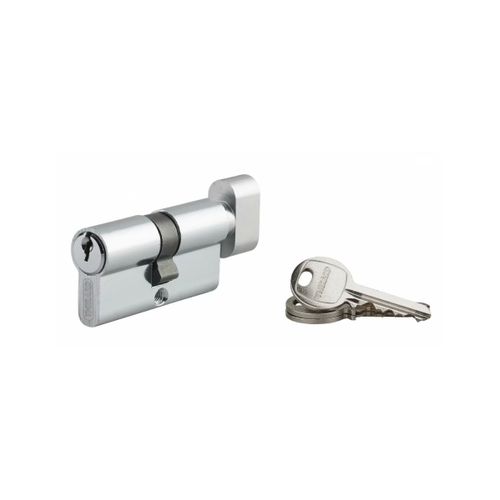 Cylindre de serrure à clé crantée Ecopro à bouton nickelé - 30 x 30 - Varié - THIRARD - 00007068