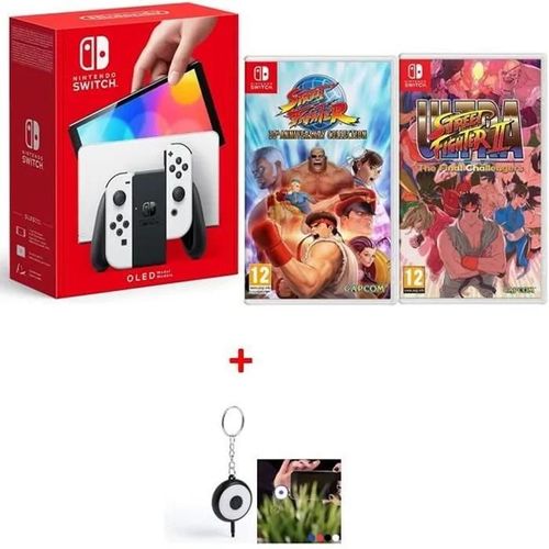 Pack Nintendo Switch Oled + 2 Jeux Street Fighter + Flash Led Offert