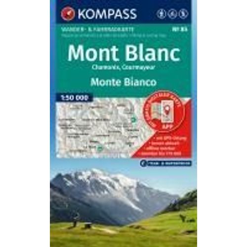 Kompass Wanderkarte 85 Mont Blanc / Monte Bianco 1:50.000