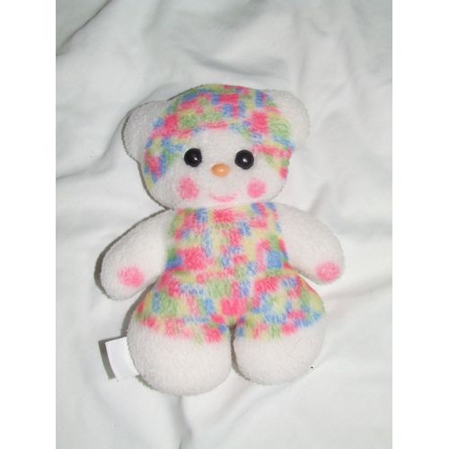Ours Pastel Grelot Ancien Vintage Multicolore Pixel