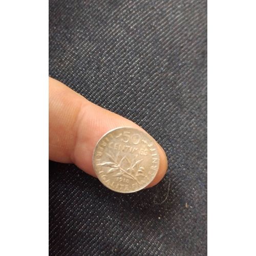 Piece Argent 50 Centimes Semeuse 1918