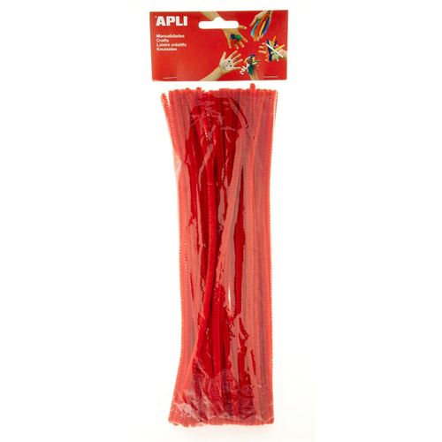 Apli Sachet De 50 Chenilles Rouges 30 Cm