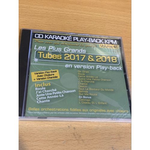 Cd Karaoké Play-Back Kpm Vol.46 Tubes 2017 & 2018"
