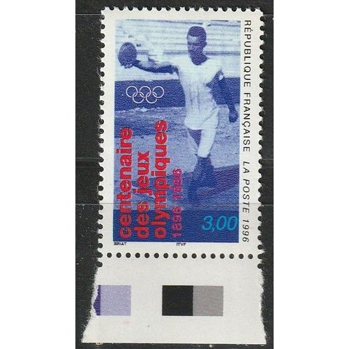 Centenaire Des Jeux Olympiques. Lanceur De Disque. Timbre Neuf** Avec Bord De Feuille 1996 N° 3016