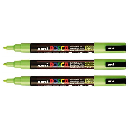Posca Lot De 3 Marqueurs Pointe Conique Fine Pc3m 0,9 - 1,3mm Vert Pomme