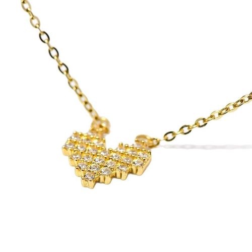 Collier Pendentif CUr En Argent Sterling S925 Plaqué Or 14 Carats Pour Femme