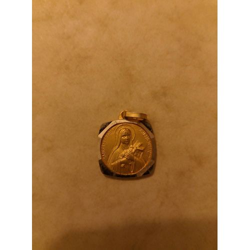 Grigri Pendentif De Sainte Thérèse Vintage Argent Et Plaqué Or.
