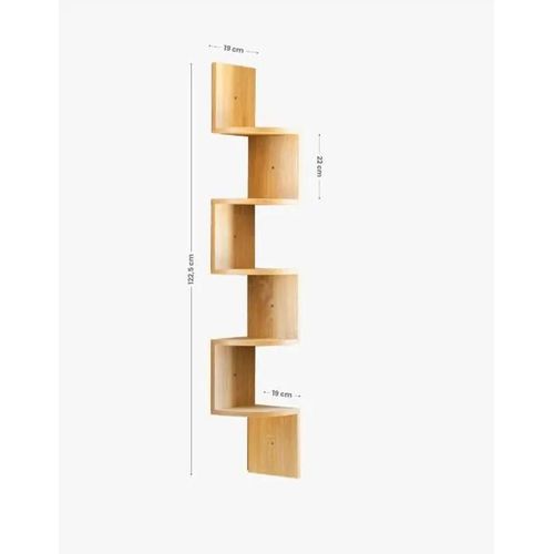 Edihome - Étagère Murale D'angle A 5 Etagères Teinte Bois Clair Hauteur 1.22m