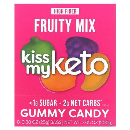 Kiss My Keto, Bonbons Gélifiés, Mélange Fruité, 8 Sachets, 25 G Chacun