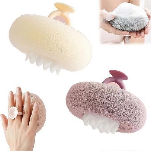 Boule De Bain Tournesol 2 En 1, Boule De Bain À Ventouse Super Douce, Brosse De Nettoyage D¿Éponge De Bain Exfoliante Avec Ventouse, Éponges De Bain Pour La Douche 