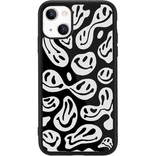 Coque De Téléphone De Protection Mince Pour Iphone 13 Mini, Esthétique Happy Smile Face Hippie-E Print Design, Doux