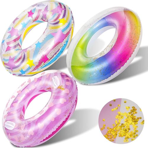 36 « Flotteurs De Piscine Gonflables, Tubes De Bain Anneaux Radeaux, Anneaux De Bain Gonflables, Fournir Une Piscine De Plage Amusante Fournitures De Fête En Plein Air Jouets
