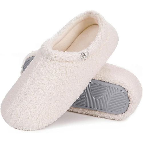 Femmes Fuzzy Curly Fur Memory Foam Mocassins Chambre À Coucher Chaussures De Maison Avec Doublure En Polairesize5-6