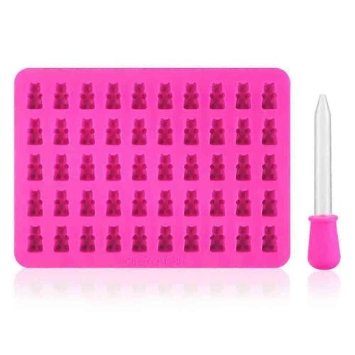 Moules En Silicone 50pcs, Moules À Glaçons Avec Oursons En Gélatine, Moules Avec Ensemble De Compte-Gouttes, Faites De Jolis Cadeaux Pour Les Enfants