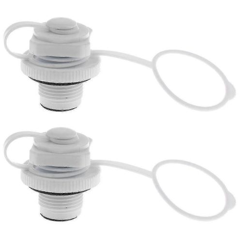 2pcs Soupape d¿air gonflable Remplacement Vis Valve d¿air pour pneumatique Caoutchouc Dériveur Raft Piscine Bateaux de pêche - Blanc