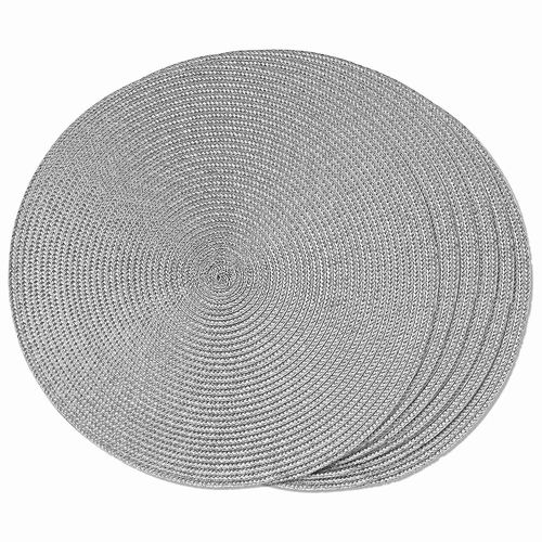 Sets De Table Tressés Ronds Lot De 6 Sets De Table Pour Tables À Manger Tissés Lavables Non-Sets De Table 15 Inc