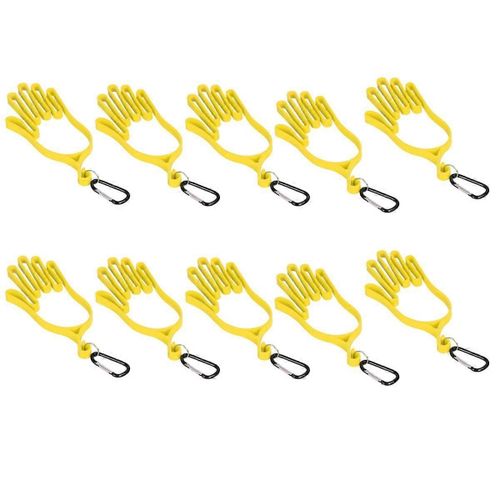 Support de gants jaune pour les golfeurs et golfeuses afin de faciliter le séchage des gants