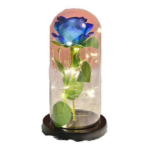 Rose Cadeau Décoration Rose Artificielle Rose Cadeau LED Lampe String Préservé Rose Unique Saint Valentin Anniversaire,D