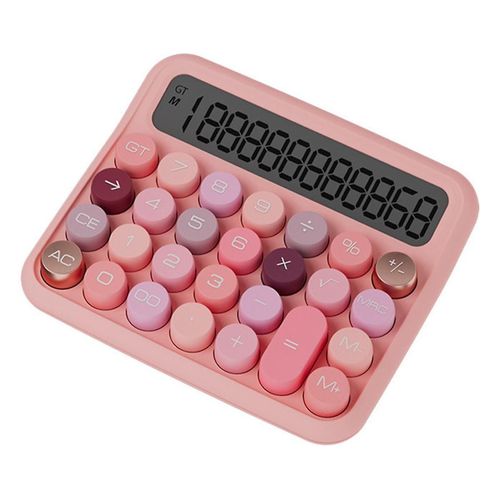 Calculatrice mécanique à 12 chiffres avec écran LCD de 5 pouces, gros boutons, calculatrice de bureau mignonne pour le bureau et la maison