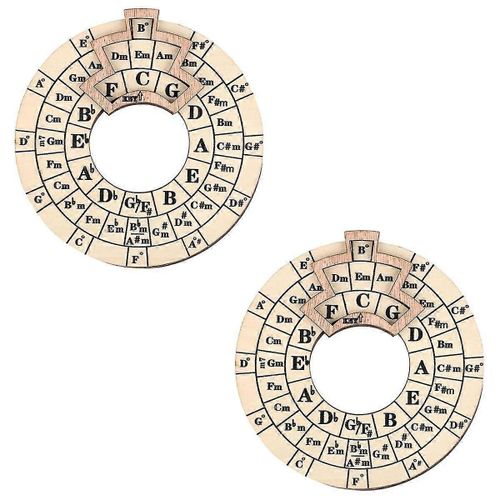 Outil De Mélodie En Bois, Cercle Rond De Cinquièmes Roue Mélodie Accord Outil Musique Transposer Accessoires Bois