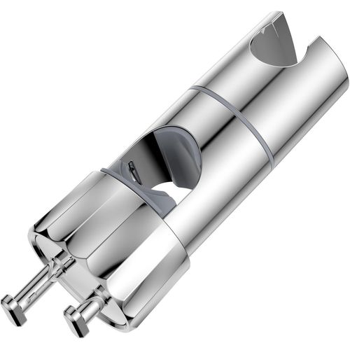 Support de Pomme Douche de Rechange ¿ Support Douchette Universel Réglable avec 2 Accroche pour rail douchette de 16 à 28 mm,Support Barre de Douche Attache,Porte Douchette Mural en ABS,Chromé