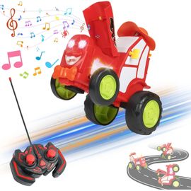 Jouets Voiture Sautante Folle,Jumping Car Voiture De Cascade À Bascule Rotative À 360 °,Télécommande Saut Cascadeur Avec Lumière Led Musicale Pour Cadeau Les De 3 Ans Et