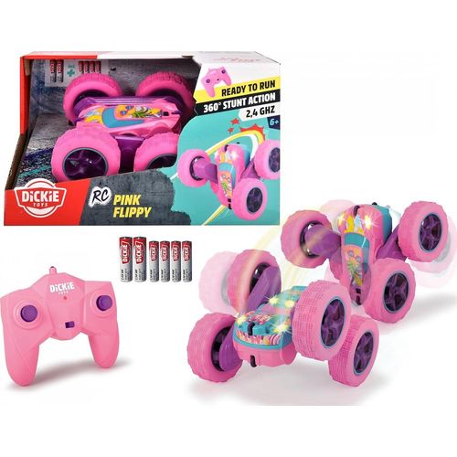 Dickie-Rc Pink Flippy-Voiture Radiocommandée 18cm-Telecommandé-Rotation 360°-Jusqu'à 8 Km/H-Dès 6 Ans-Piles Incluses-201104002
