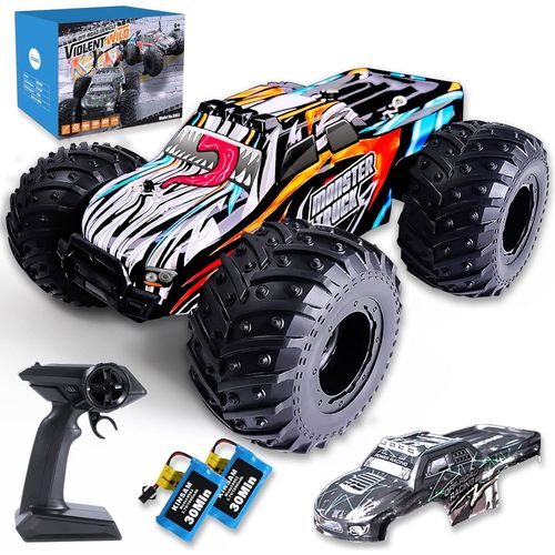 Voiture Télécommandée,20km/H Voiture Telecommandé Tout Terrain Avec 2 Piles 60 Min D'autonomie,2.4ghz Voiture Rc Fille Garçon,1:20 Monster Truck,Jeux Exterieur Enfant 6 À 14 Ans
