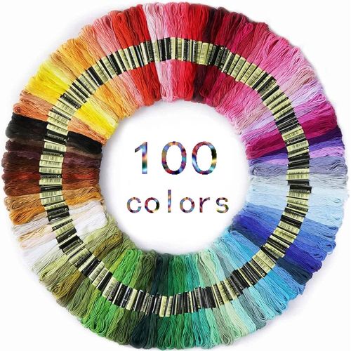 100 Couleurs Fils À Broderie,Fils De Couleur Kit Point De Croix,Artisanat De Broderie Parfait,Pour La Torsion D'artisanat De Point De Croix