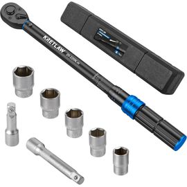 Kit De Clé Dynamométrique 8 Pièces 1/2"" 20-220 Nm,Avec Rallonges 76/125Mm,Douilles 17-19-21-22-24Mm Pour Voiture,Moto,Camion,4X4,Dans Une Mallette