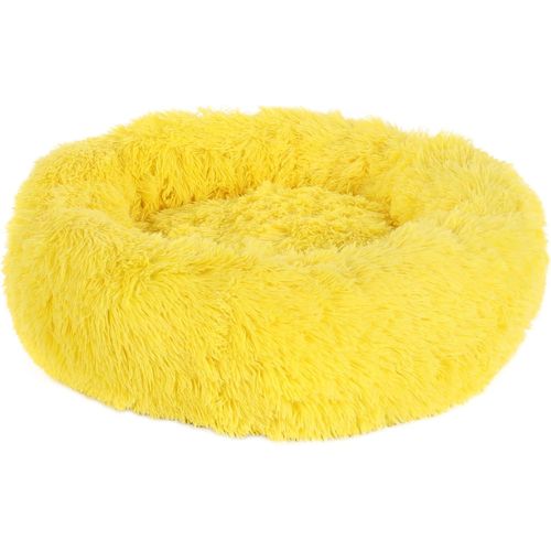 Coussin Pour Chien Krems Rond Ultra Doux Jaune-Diamètre 50cm