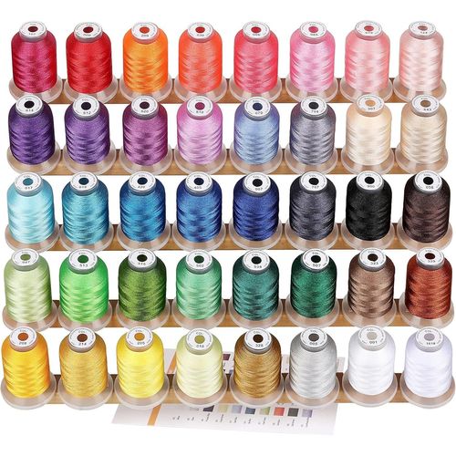 40 Brother Couleurs Polyester Fil Machine À Broder Pour Brother/Babylock/Janome/Singer/Kenmore Machine 500M(550Y) / Bobine