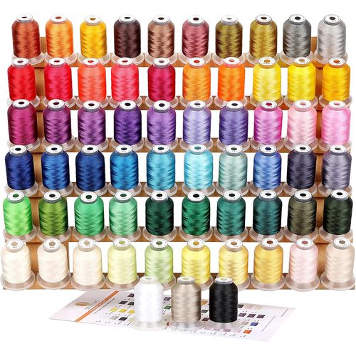 63 Brother Couleurs Polyester Fil Machine À Broder Pour Brother/Babylock/Janome/Singer/Kenmore Machine 500M(550Y) / Bobine