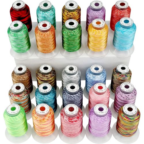 25 Multicolore Polyester Fil Machine À Broder Pour Brother/Babylock/Janome/Singer/Kenmore Machine 500M(550Y) / Bobine