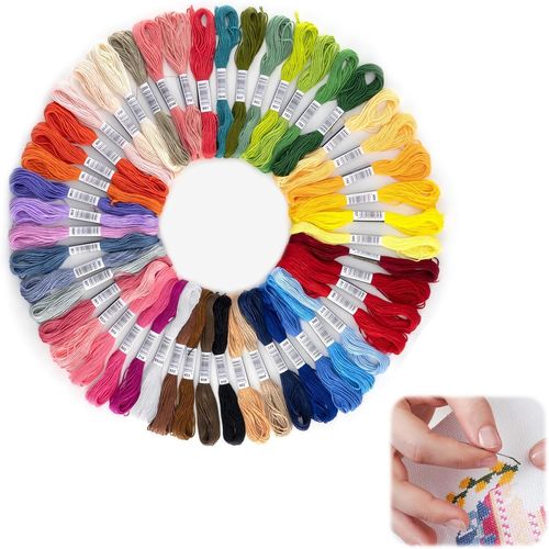 50 Couleurs Fil À Broder,Fils Broderie Coton,8M,6 Brins,Fil Perle Pour Broderie,Fil Broderie Kit,Fil Bracelet Bresilien,Embroidery Thread Pour Broderies,Loisirs Créatifs,Point De Croix