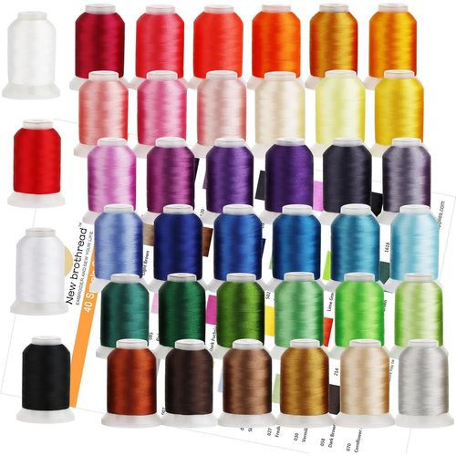 40 Brother Couleurs Polyester Fil Machine À Broder-550Yds(500 Mètres) Pour Machine À Broder Et À Coudre