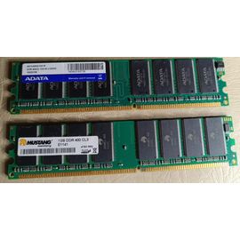 Lot de 2 barrettes 2x1 gb de RAM DDR 400 CL3 MUSTANG ADATA