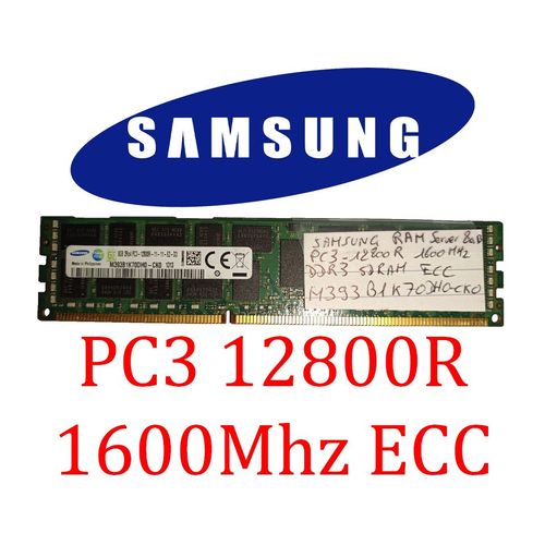 8Gb Mémoire RAM Samsung Server PC3-12800R 1600MHz DDR3 ECC M393B1K70DH0-CK0