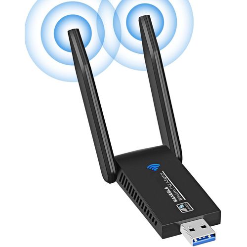 Esla Ac1300 Mbps Clé Wifi Puissante, Usb 3.0 Double Bande, 2.4G / 5Ghz Dongle Wifi, Adaptateur Wifi Pc/Laptop/Desktop/Tablet, Compatible Avec Windows 11/10/8/7/Vista/Xp, Mac Os X[X987]