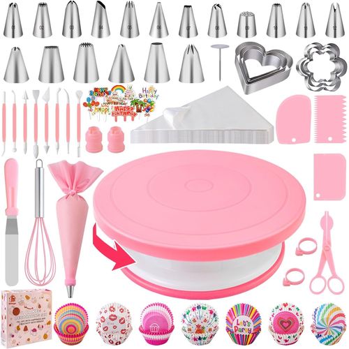 Kit Patisserie Douille Patisserie 285pcs, Patisserie Accessoire, Ustensiles À Pâtisserie Inclure Plateau Tournant Gateau, Poche A Douille, Spatule.[G120]