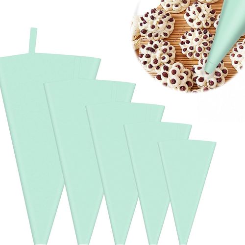 5 Pièces Poches Douilles Incassable, 5 Tailles Poche Douille Patisserie Vert Clair, Poche Douille Patisserie Reutilisable, Convient Décorateurs Gâteaux, Boulangers Professionnels, Amateurs Pain.[G229]