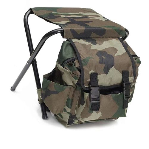 Chaise de sac à dos en tissu Oxford 600D, tuyau en acier renforcé, grande capacité de stockage, tabouret pliant pour la pêche et le Camping