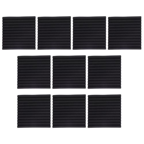 Panneaux acoustiques ignifuges, 10 pièces, mousse gris foncé, rainure triangulaire, coton insonorisant