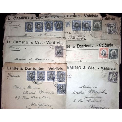 Lot De 7 Enveloppes Timbrées Du Chili Années 20