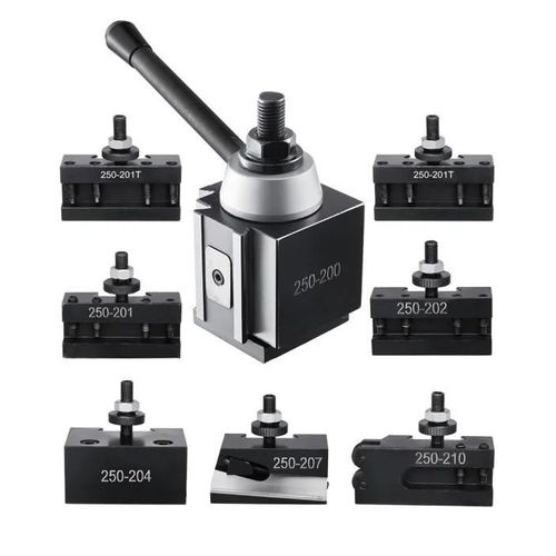 Ensemble de Poteaux d'outil à Changement Rapide-VEVOR-8 pcs-Porte-outil de Tour-pour Mini-tour 254-381 mm et Tour à Métaux